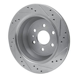 Chevrolet Colorado Brake Rotor (1) - Rear Left - R1 Concepts - Drilled & Slotted - Silver - `15-`20